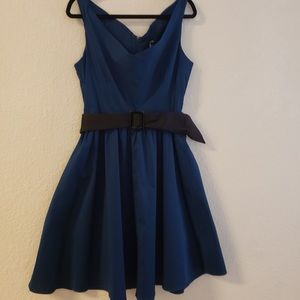 Retro Fit&Flare Dress NWT Dark Blue w/Belt Size 2X